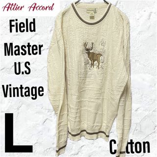 USvintage Field Master 鹿刺繍 コットンニット カート