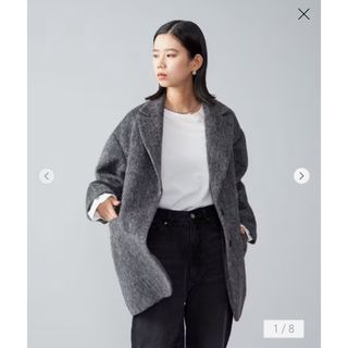 ユナイテッドアローズ(UNITED ARROWS)のタグ付き新品 <CITEN>シャギー ジャケットコート ダークグレー(チェスターコート)