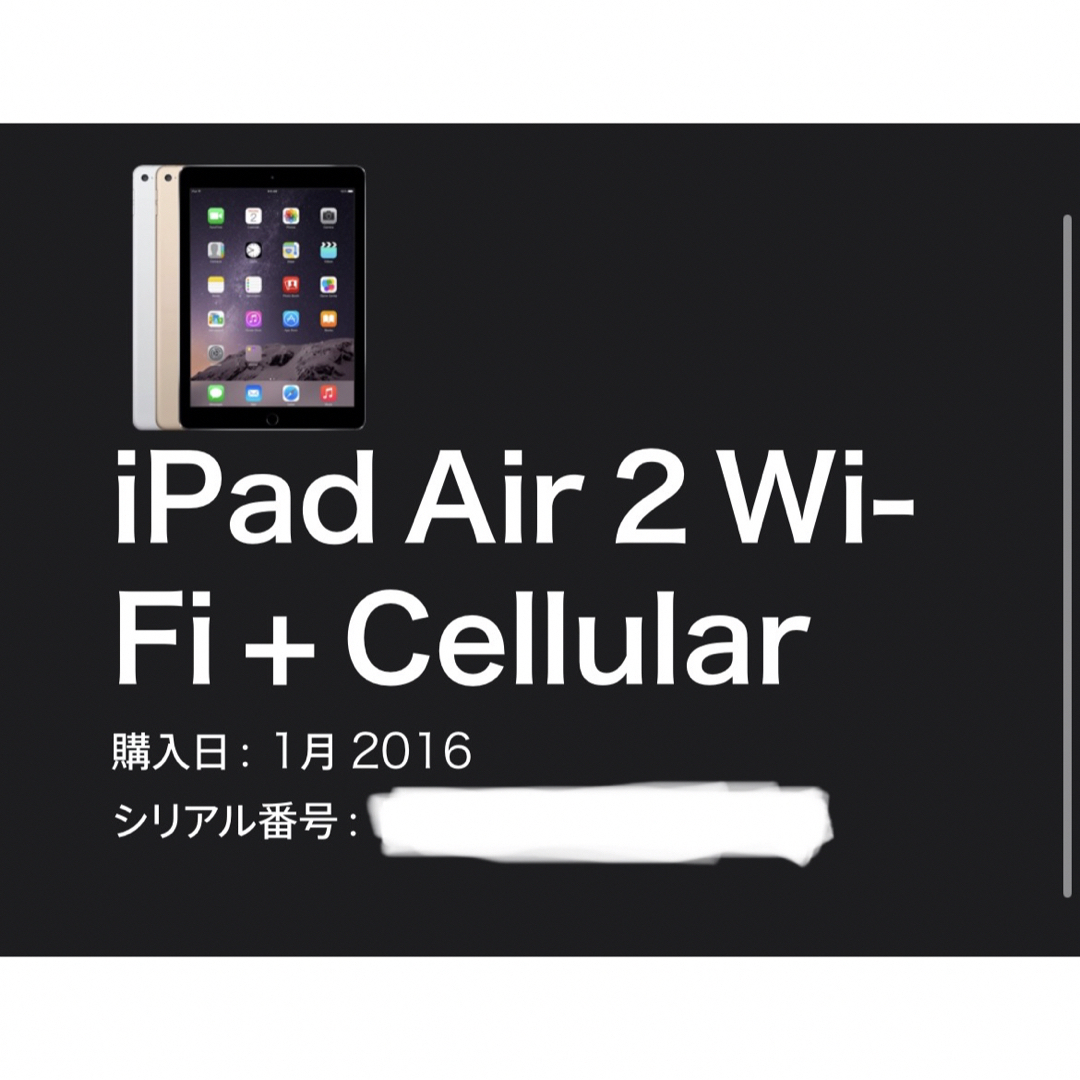 iPad(アイパッド)のiPad Air2 スマホ/家電/カメラのPC/タブレット(タブレット)の商品写真
