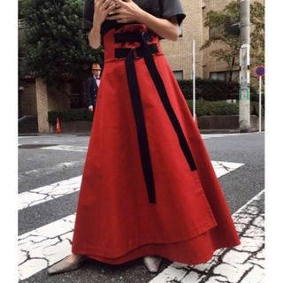 Ameri DOUBLE TAPE BELT SKIRT M 赤 アメリ