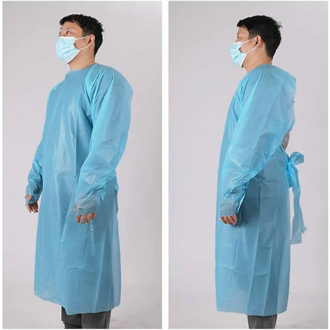 一点限り⭐️保護服 使い捨て10枚入×10セット 100枚 作業服 袖付き