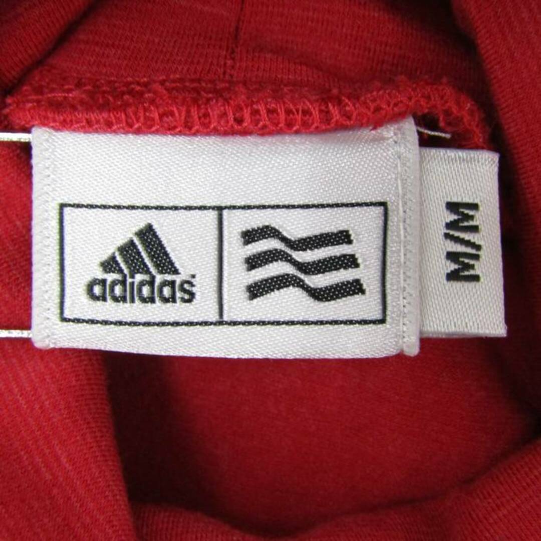 adidas(アディダス)のアディダス 長袖 カットソー タートルネック ストレッチ スポーツウエア トップス レディース Mサイズ レッド adidas レディースのトップス(Tシャツ(長袖/七分))の商品写真