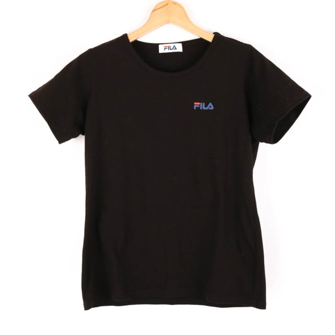 FILA(フィラ)のフィラ 半袖Tシャツ ワンポイントロゴ スポーツウエア レディース Mサイズ ブラック FILA レディースのトップス(Tシャツ(半袖/袖なし))の商品写真