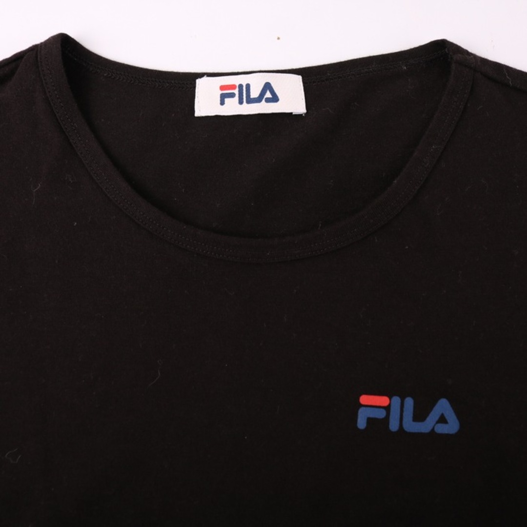 FILA(フィラ)のフィラ 半袖Tシャツ ワンポイントロゴ スポーツウエア レディース Mサイズ ブラック FILA レディースのトップス(Tシャツ(半袖/袖なし))の商品写真