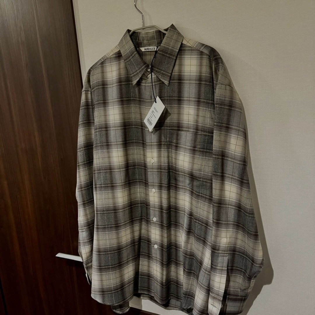 AURALEE - AURALEE SUPER LIGHT WOOL CHECK SHIRT 3の通販 by AURALEE - AURALEE SUPER LIGHT WOOL CHECK SHIRT 3の通販 by