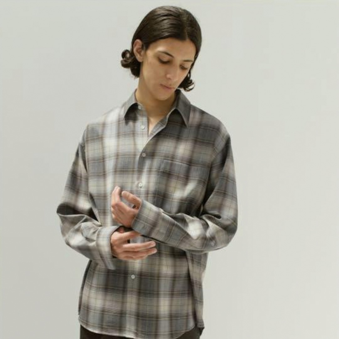 AURALEE - AURALEE SUPER LIGHT WOOL CHECK SHIRT 3の通販 by AURALEE - AURALEE SUPER LIGHT WOOL CHECK SHIRT 3の通販 by