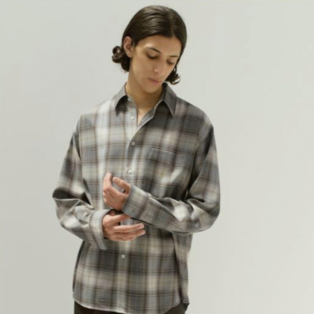 AURALEE SUPER LIGHT WOOL CHECK SHIRT 3herill