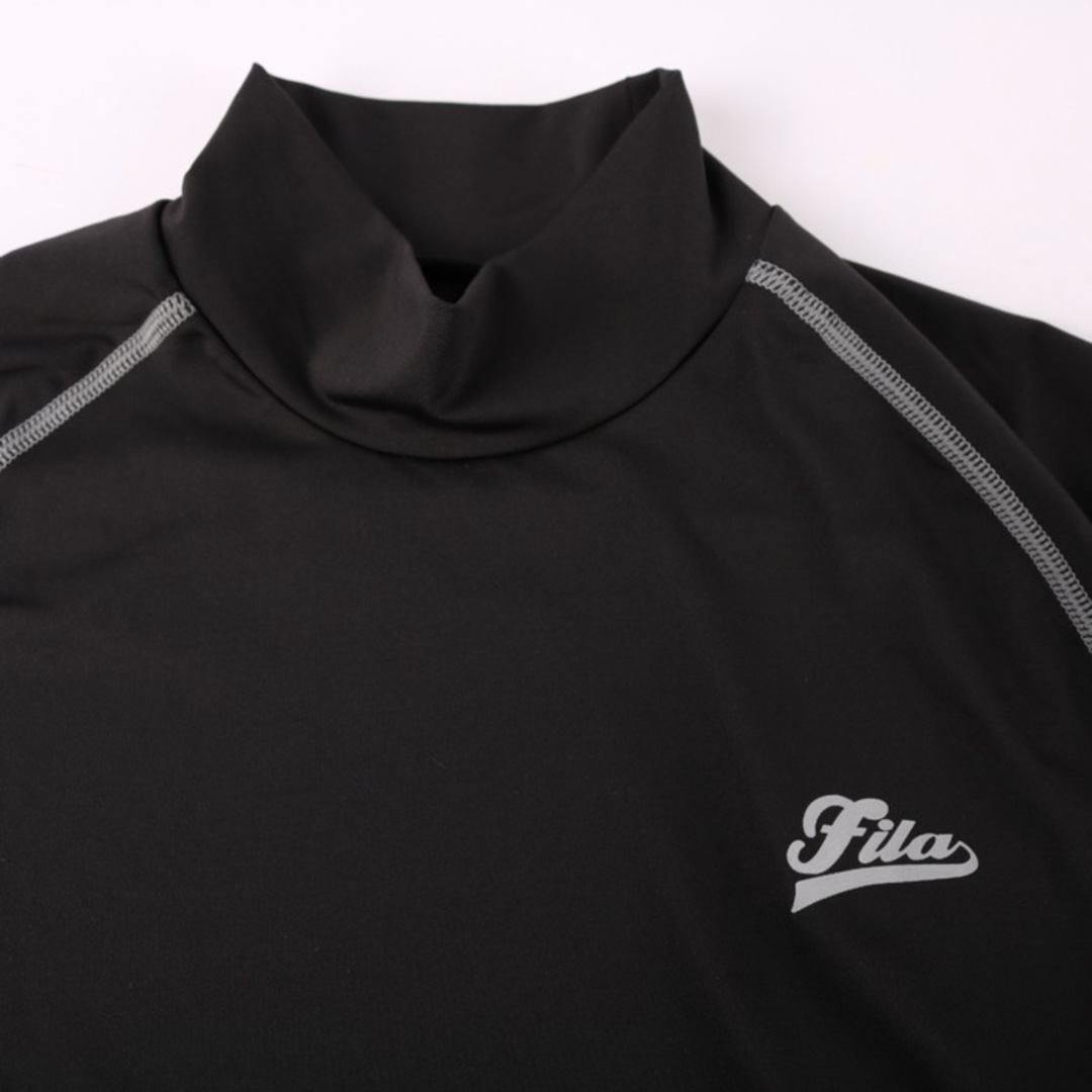 FILA(フィラ)のフィラ 長袖Tシャツ ハイネック ストレッチ スポーツウエア レディース Lサイズ ブラック FILA レディースのトップス(Tシャツ(半袖/袖なし))の商品写真