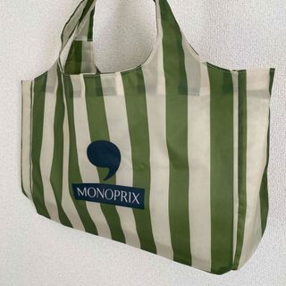 MONOPRIX モノプリ　エコバッグ  グリーンストライプ(エコバッグ)