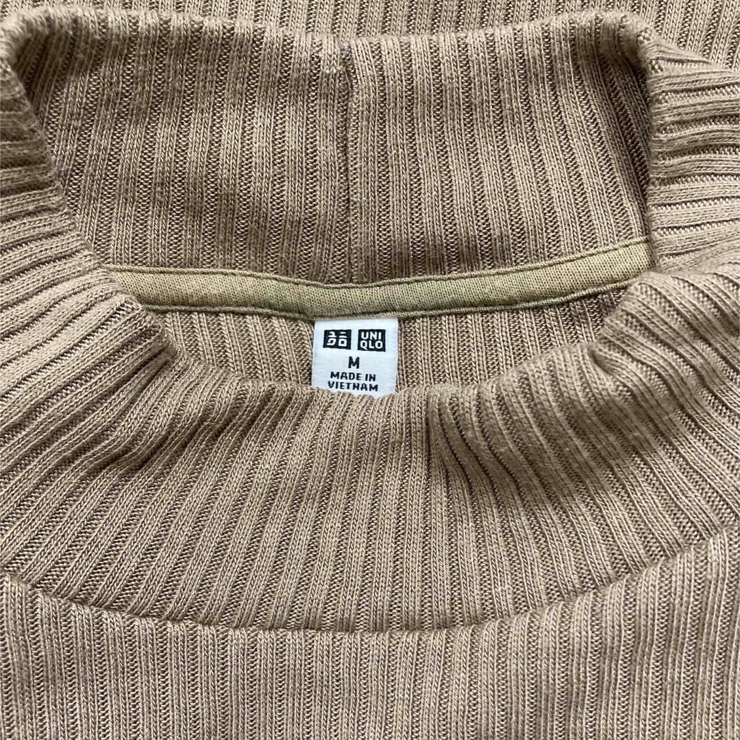 UNIQLO(ユニクロ)のリブハイネックT レディースのトップス(Tシャツ(長袖/七分))の商品写真