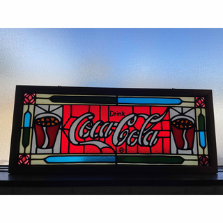 コカコーラ(コカ・コーラ)の超レア　美品　ビンテージ　コカコーラ　ステンドグラス壁飾り(その他)
