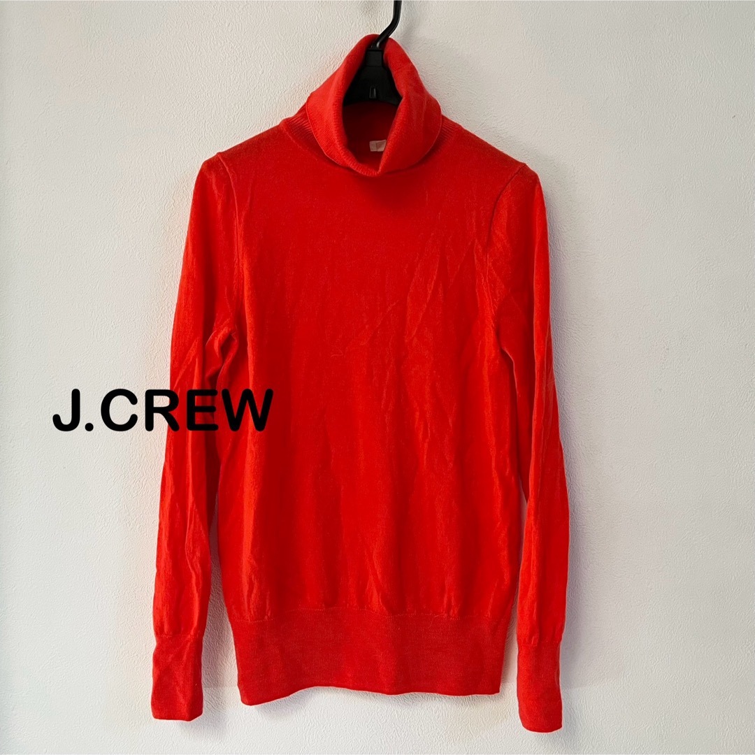 J.Crew(ジェイクルー)のJ.CREW／ジェイクルー　朱赤タートルネックメリノウール100%ニットXS メンズのトップス(ニット/セーター)の商品写真