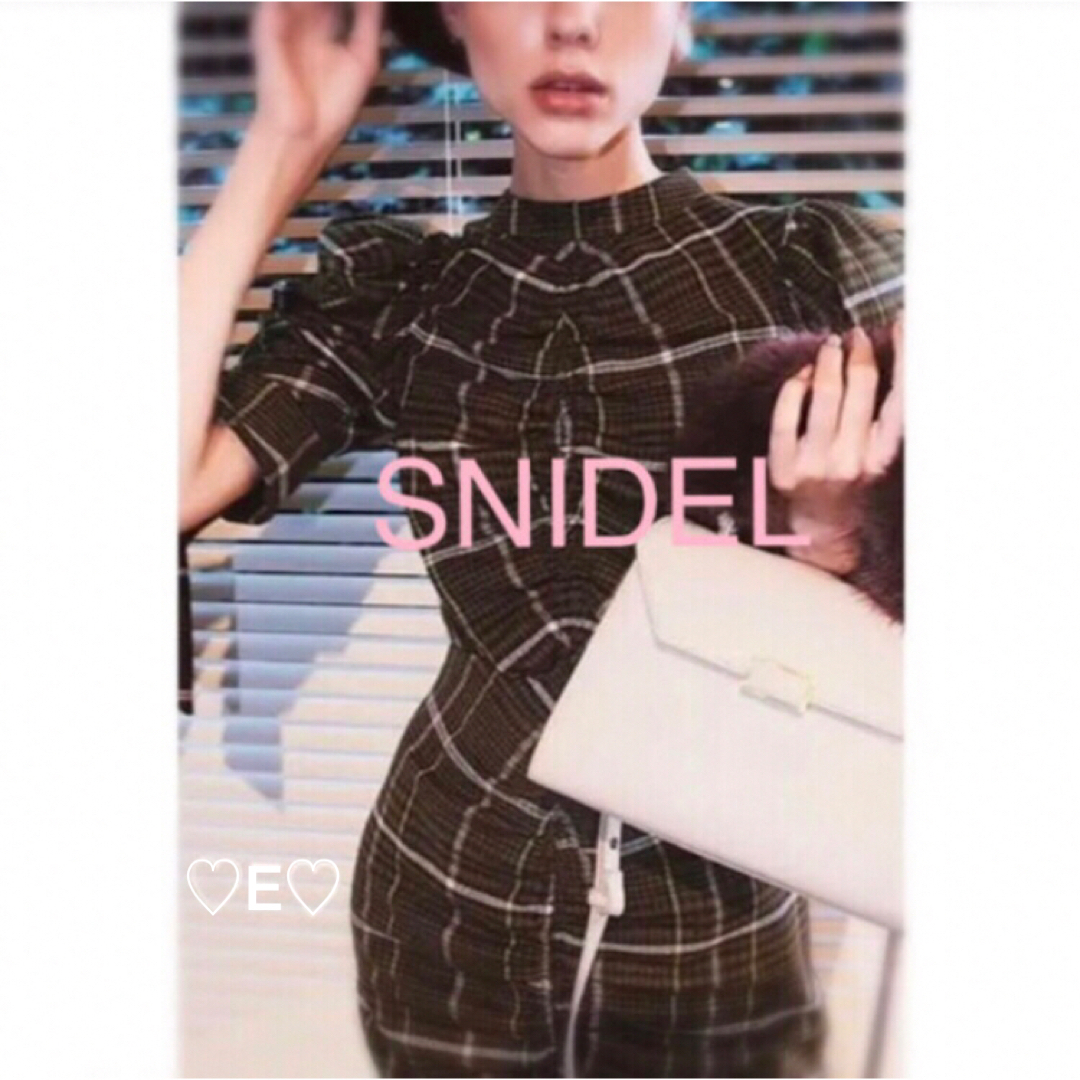 SNIDEL(スナイデル)の新品💜SNIDEL スナイデル チェックワンピース ブラウン レディースのワンピース(ミニワンピース)の商品写真