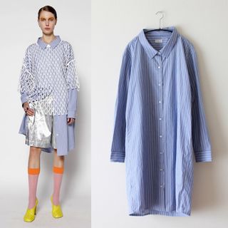 ドリスヴァンノッテン(DRIES VAN NOTEN)のDRIES VAN NOTEN／ドリス／21SS／ストライプシャツワンピース(ひざ丈ワンピース)