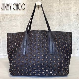 ジミーチュウ(JIMMY CHOO)の【良品】JIMMY CHOO PIMLICO ダークネイビー A4 トートバッグ(トートバッグ)