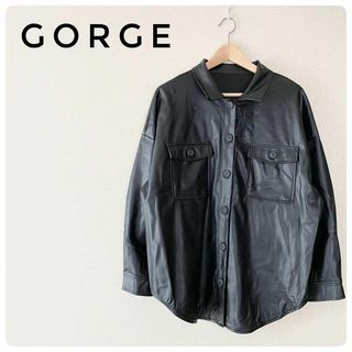 ゴージ(GORGE)の訳あり‼GORGEゴージ　レディースシャツジャケット　フェイクレザー合成皮革　F(ナイロンジャケット)