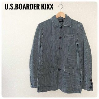 美品‼U.S.BOARDER KIXXメンズコットン　ストライプジャケット　М(カバーオール)