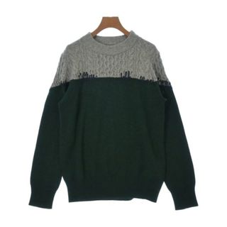 サカイ(sacai)のsacai サカイ ニット・セーター 1(S位) 緑xグレー 【古着】【中古】(ニット/セーター)