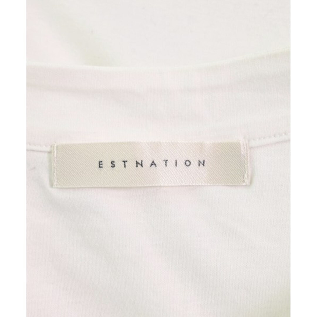 ESTNATION(エストネーション)のESTNATION エストネーション Tシャツ・カットソー 38(M位) 白 【古着】【中古】 レディースのトップス(カットソー(半袖/袖なし))の商品写真