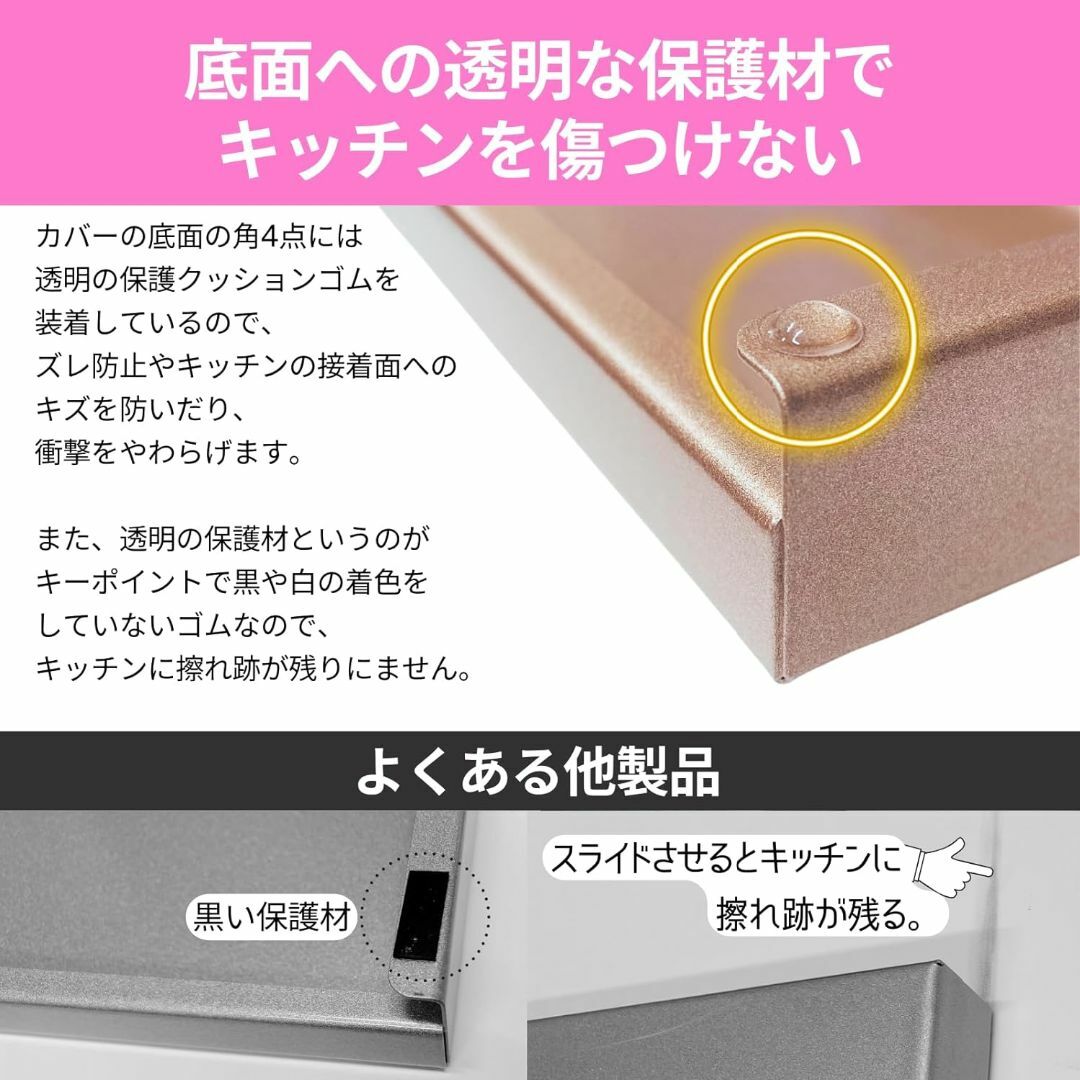日本製：排気口カバー フラット薄型 天板幅60cmコンロ用（外寸幅63.5cm） インテリア/住まい/日用品のキッチン/食器(その他)の商品写真
