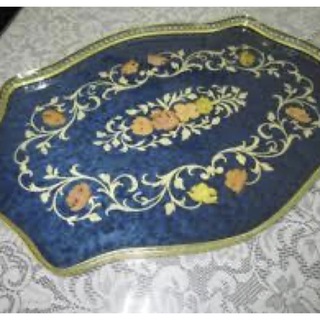 アクタス(ACTUS)のドマン　Demain イタリア製　トレイ　お花のお盆 象嵌細工　ヴェルサイユ宮殿(テーブル用品)