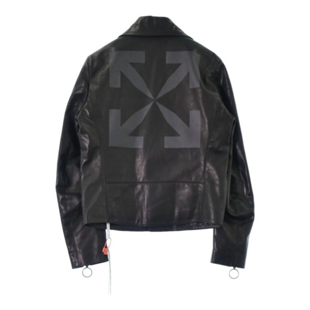 OFF-WHITE(オフホワイト)のOFF-WHITE オフホワイト ライダース S 黒 【古着】【中古】 メンズのジャケット/アウター(ライダースジャケット)の商品写真