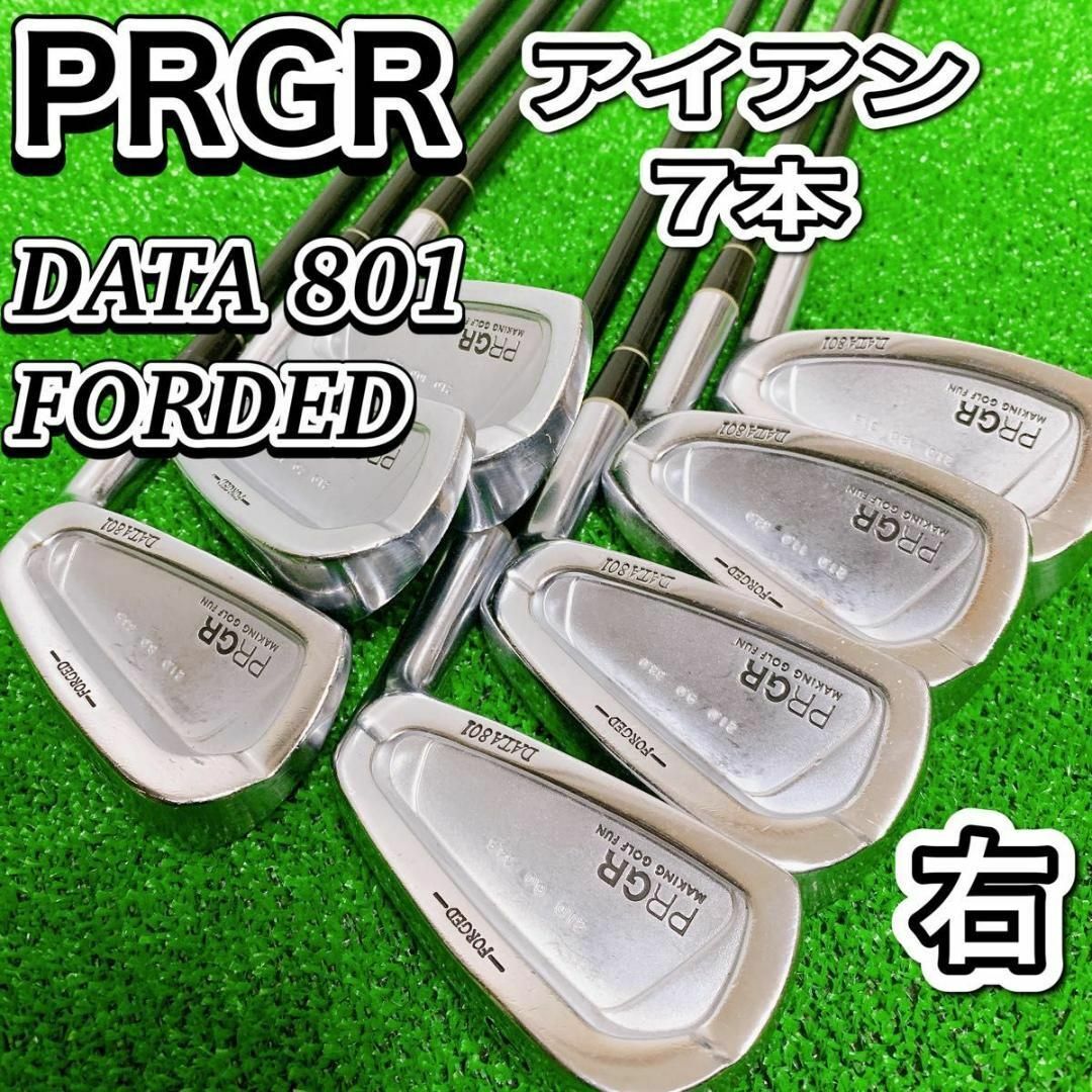 PRGR DATA 801 FORDED ゴルフ アイアン7本 メンズ 右 SRスポーツ/アウトドア