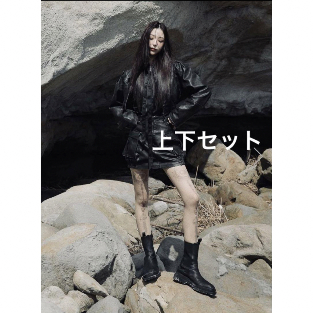 melt the lady fake leather jacket skirt - セット/コーデ melt the lady fake leather jacket skirt - セット/コーデ