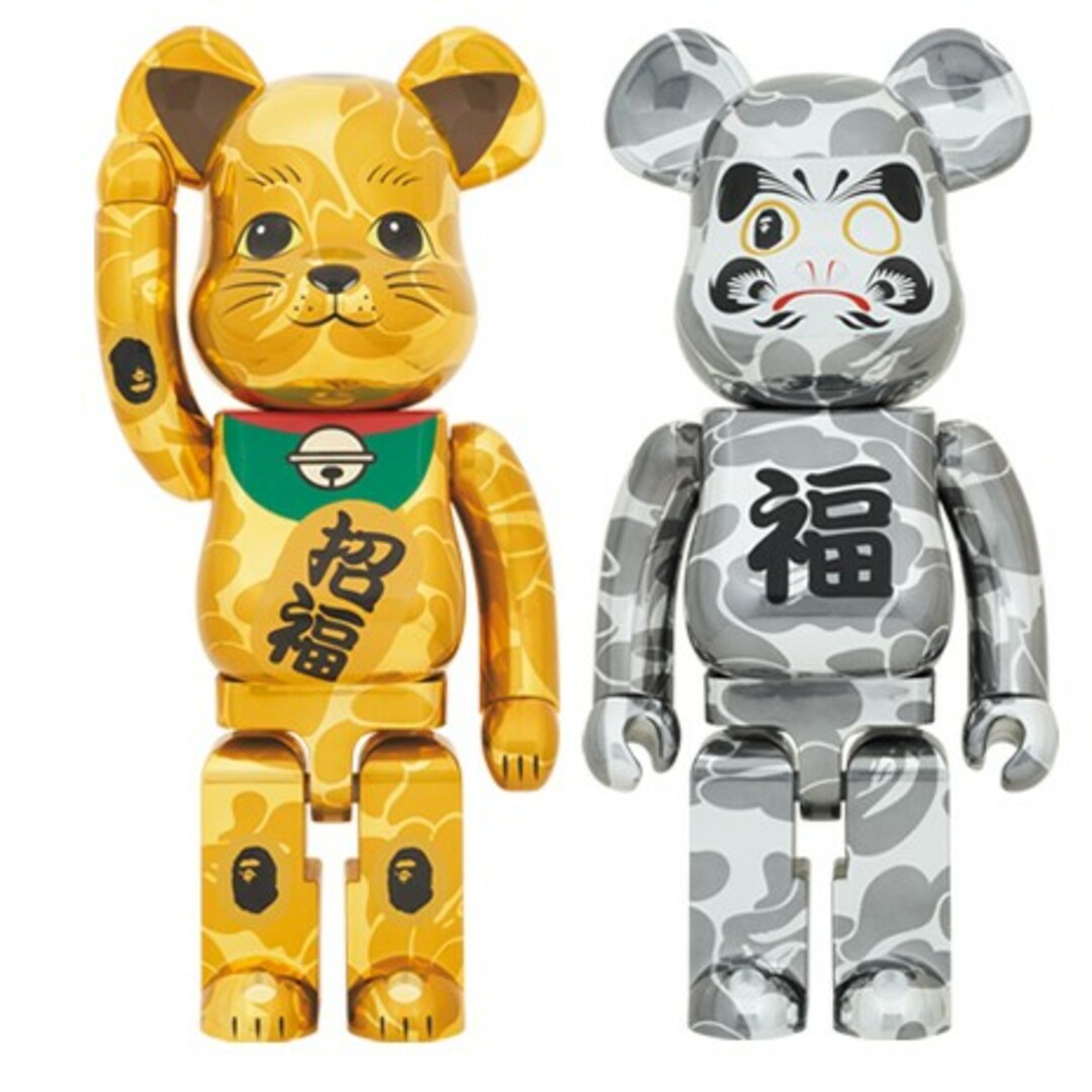 エンタメ/ホビーbe@rbrick BAPE 招き猫 金メッキ 銀メッキ 達磨 1000%