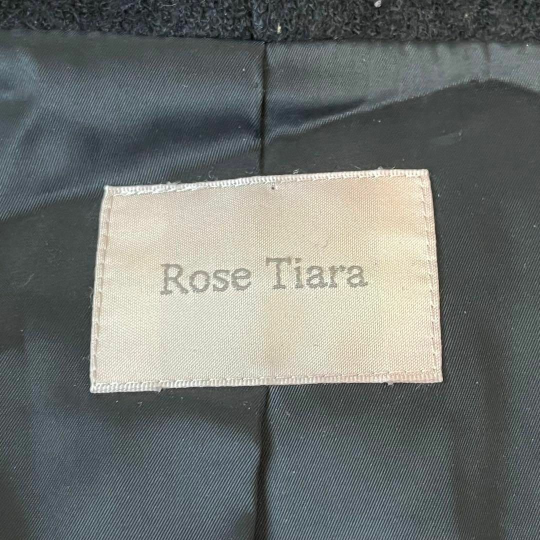 Rose Tiara(ローズティアラ)のRoseTiara ローズティアラ　ダッフル　コート　ブラック レディースのジャケット/アウター(ロングコート)の商品写真