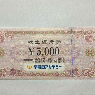 早稲田アカデミー　株主優待　5,000円 【匿名配送】(その他)