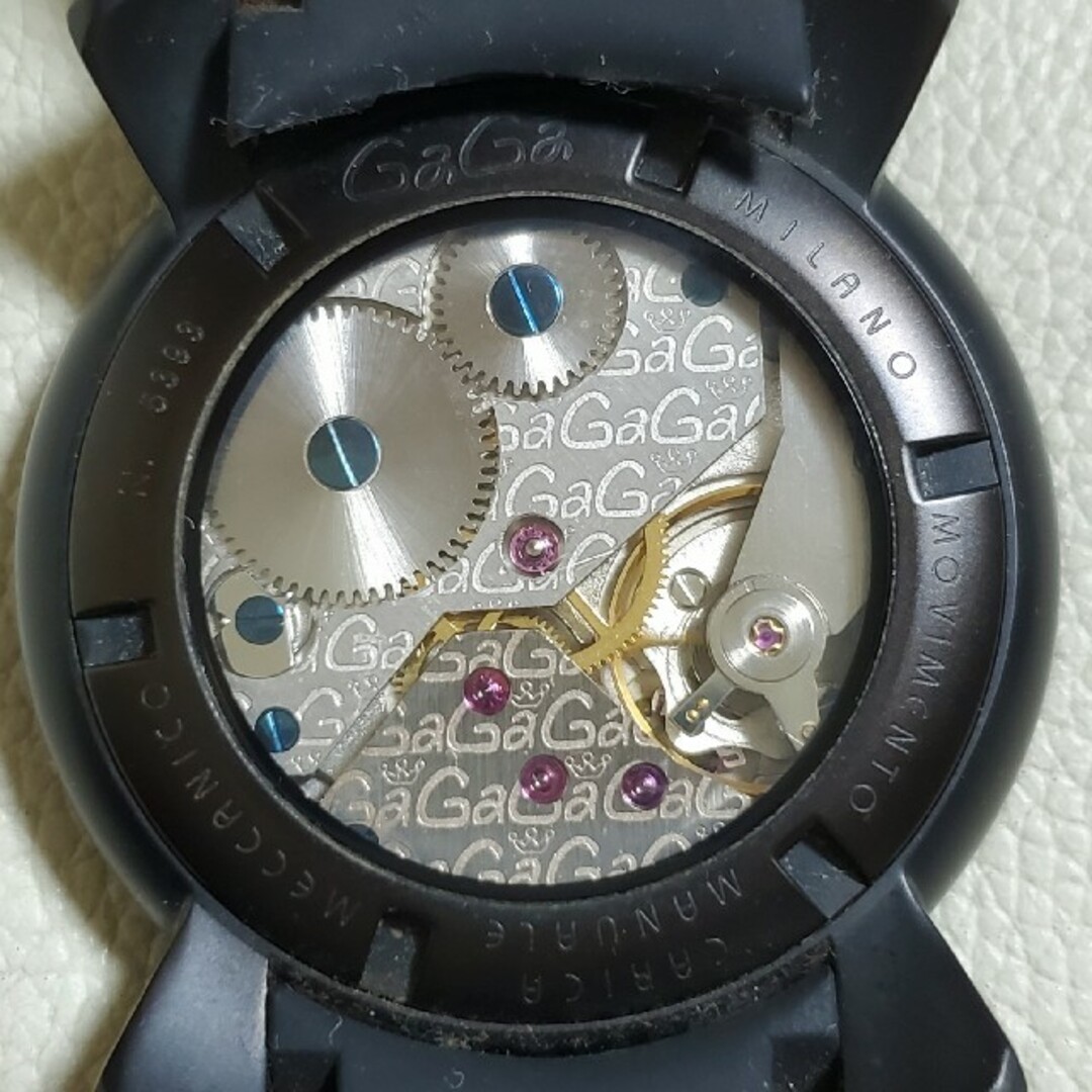 GaGa MILANO(ガガミラノ)の良品 GaGa MILANO ガガミラノ マヌアーレ48 ブラック 手巻き メンズの時計(腕時計(アナログ))の商品写真