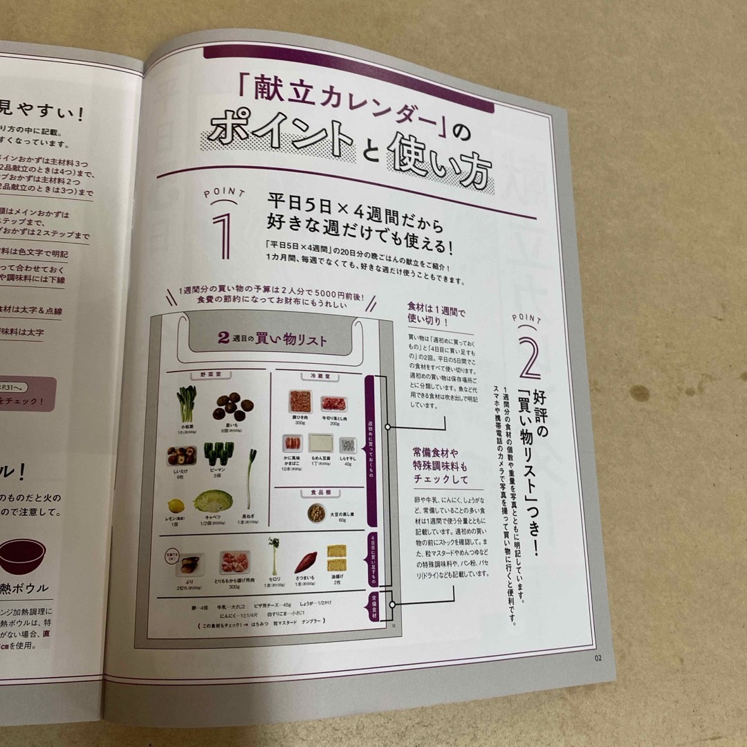 献立カレンダー　　レタスクラブ エンタメ/ホビーの雑誌(料理/グルメ)の商品写真