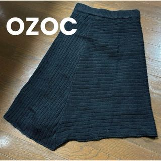 オゾック(OZOC)の★OZOC★オゾック ニットスカート 黒 暖かくて軽い 38サイズ キラキラ(ひざ丈スカート)