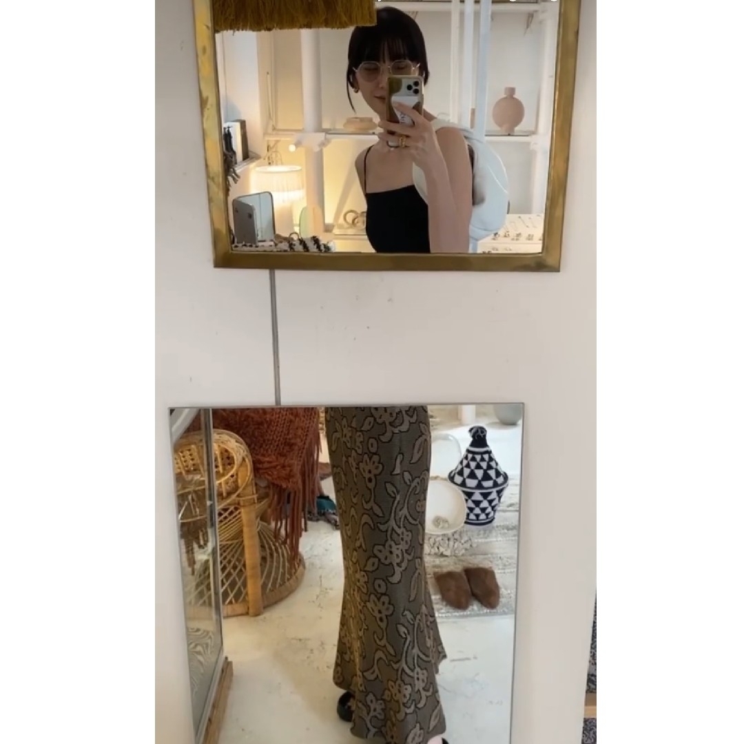 TODAYFUL(トゥデイフル)の❰新品・未使用❱Jacquard Leaf Pencilskirt 38 レディースのスカート(ロングスカート)の商品写真