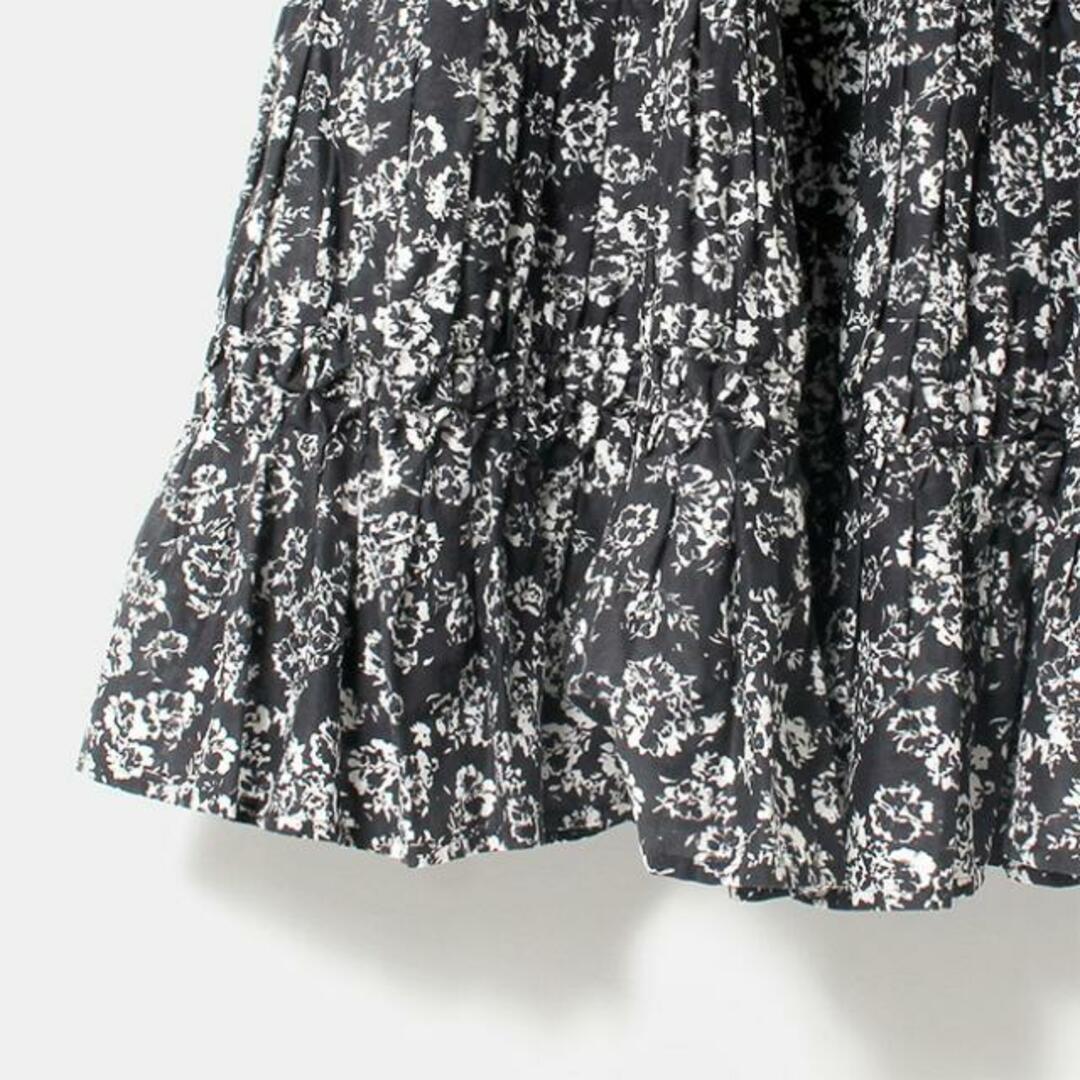 Merlette(マーレット)の【新品未使用】 MERLETTE マーレット レディース ティアードワンピース WALLIS SMOCKED PRINT 165E12LP 【S/BLACK STAMPED FLORAL PRINT】 レディースのワンピース(ミニワンピース)の商品写真