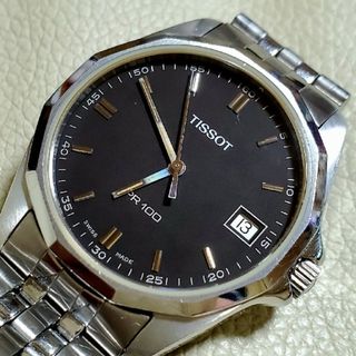 ティソ(TISSOT)のTISSOT ティソ PR100 デイト ブラック文字盤 クォーツ メンズ(腕時計(アナログ))