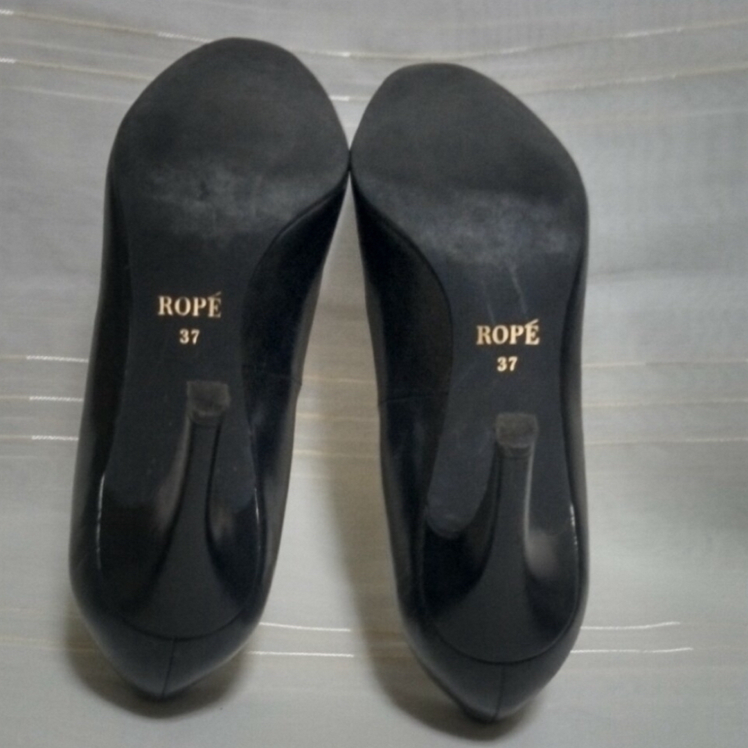 ROPE’(ロペ)のROPE´ パンプス 37（23.5cm)  ブラック　ダイヤ　レディース　靴 レディースの靴/シューズ(ハイヒール/パンプス)の商品写真