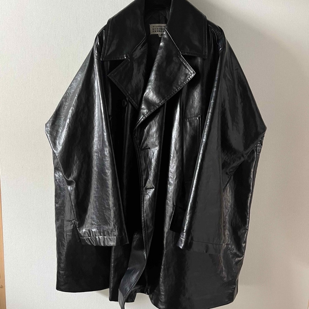 Maison Martin Margiela(マルタンマルジェラ)の21aw MaisonMargiela オーバーサイズレザーコート ブラック L メンズのジャケット/アウター(レザージャケット)の商品写真