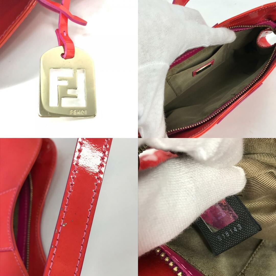 FENDI(フェンディ)のフェンディ FENDI バイカラー ショルダーバッグ 肩掛け ハンドバッグ エナメル ピンク レディースのバッグ(ハンドバッグ)の商品写真