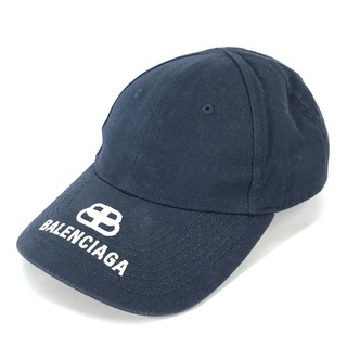 バレンシアガ(Balenciaga)のバレンシアガ BALENCIAGA ロゴ BB 577548 帽子 キャップ帽 ベースボール キャップ コットン ネイビー(キャップ)