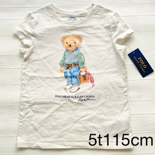 ラルフローレン(Ralph Lauren)の5t115cm  半袖　ベア　白　女の子　ラルフローレン(Tシャツ/カットソー)