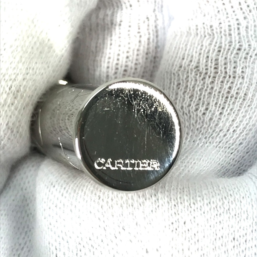 レディースカルティエ CARTIER ペンダントトップ ピルケース オーバル キーリング バッグチャーム キーホルダー 真鍮 シルバー 未使用