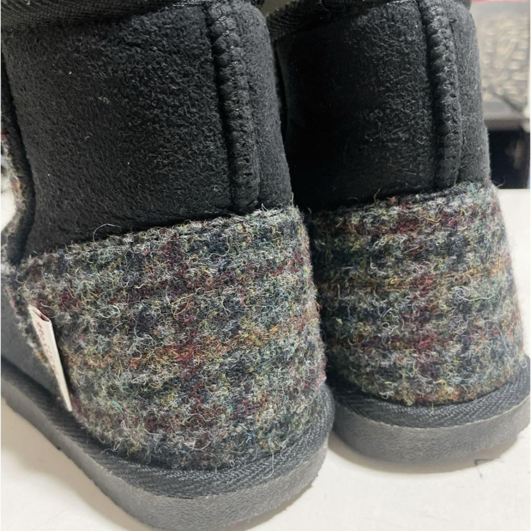 Harris Tweed(ハリスツイード)の美品　しまむら　ハリスツイードコラボ　キッズ　ムートンブーツ キッズ/ベビー/マタニティのキッズ靴/シューズ(15cm~)(ブーツ)の商品写真