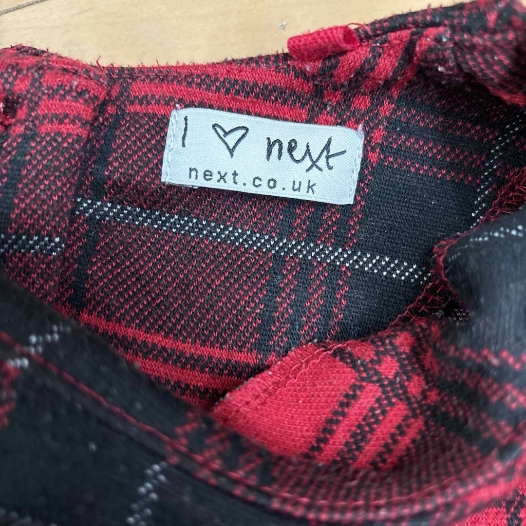 NEXT(ネクスト)のnext 赤チェックワンピース　134cm 9yrs キッズ/ベビー/マタニティのキッズ服女の子用(90cm~)(ワンピース)の商品写真