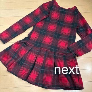 ネクスト(NEXT)のnext 赤チェックワンピース　134cm 9yrs(ワンピース)