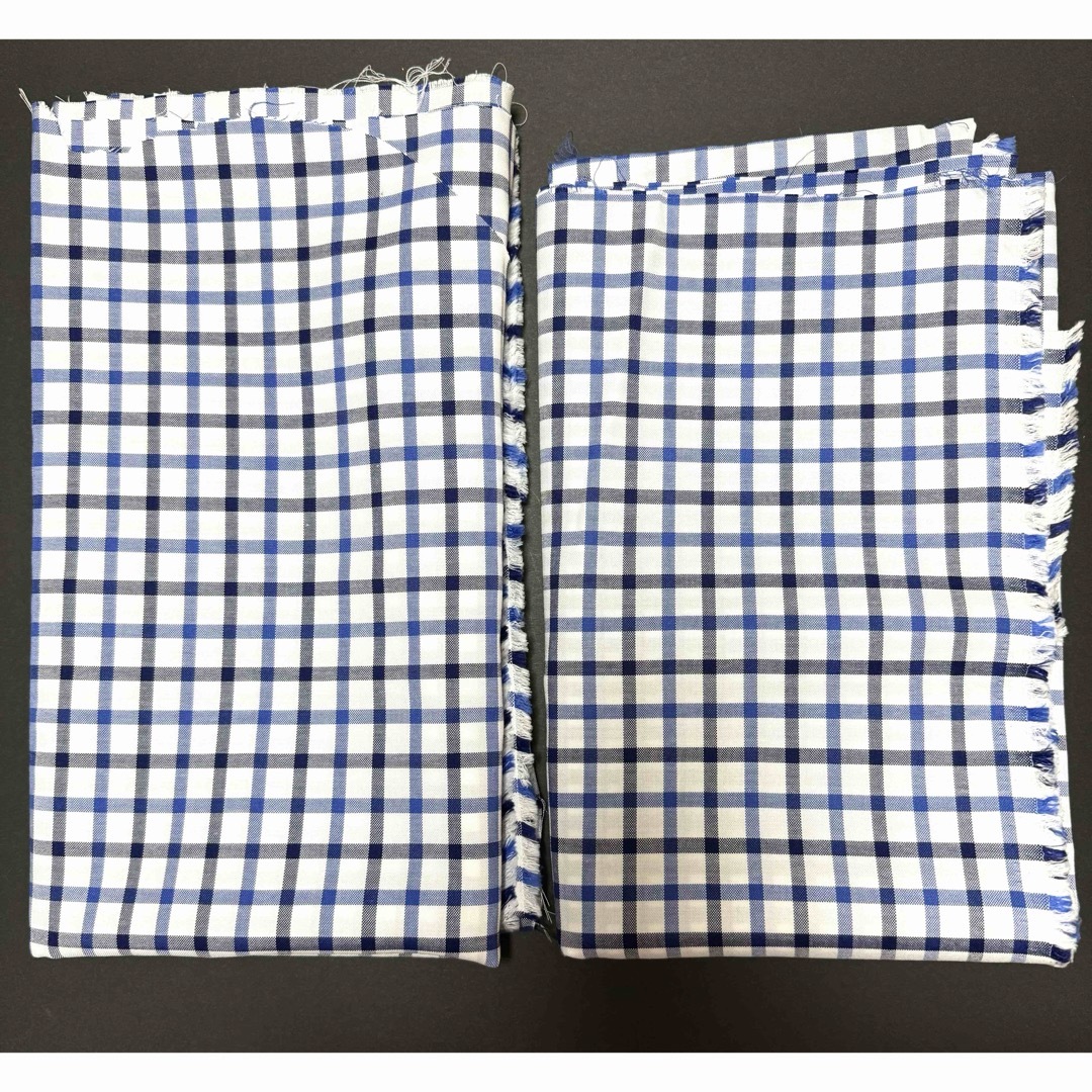 高級シャツ生地オックスフォード綿チェック柄2種 ハンドメイドの素材/材料(生地/糸)の商品写真