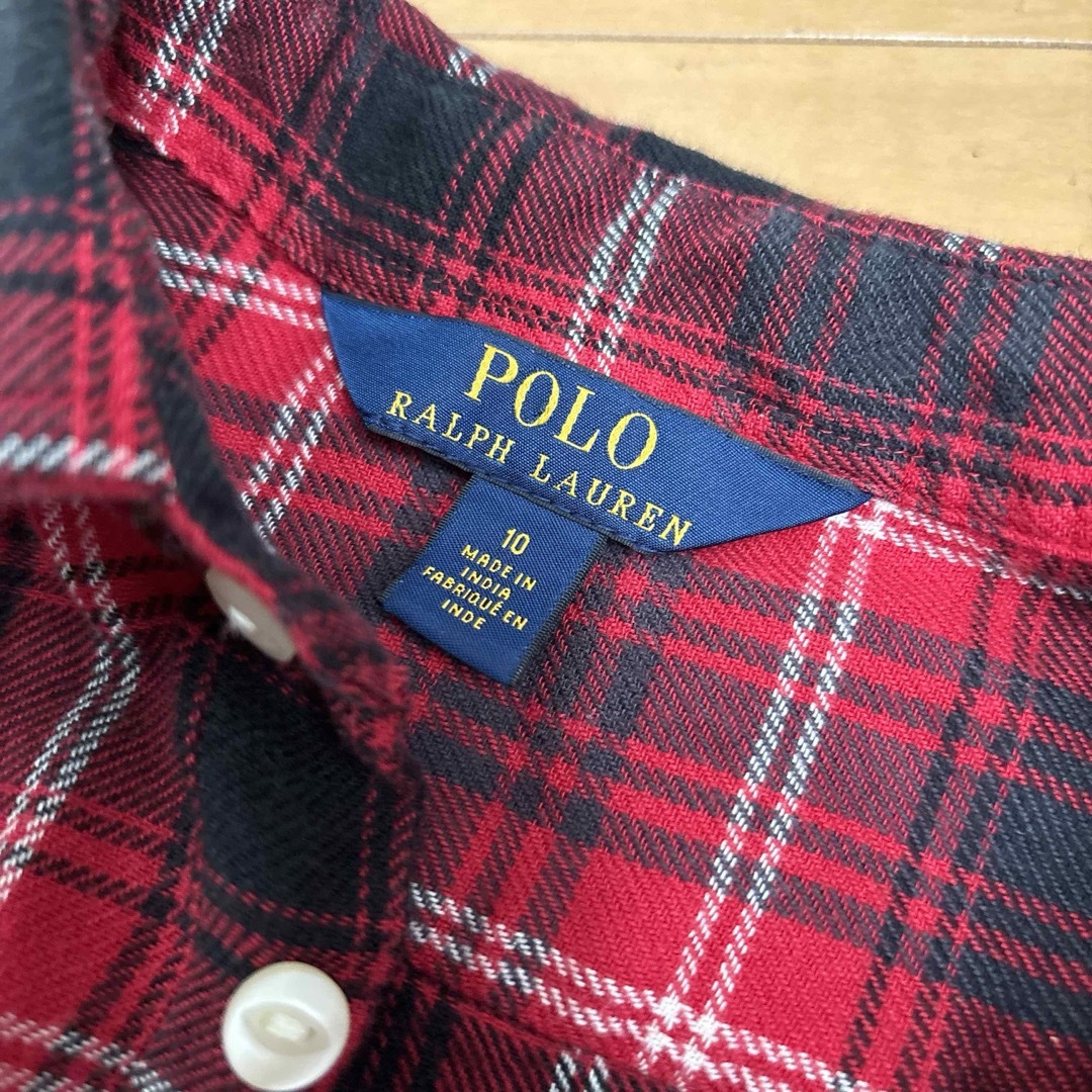 POLO RALPH LAUREN(ポロラルフローレン)のPOLO RALPH LAUREN 赤チェックワンピース　10 キッズ/ベビー/マタニティのキッズ服女の子用(90cm~)(ワンピース)の商品写真