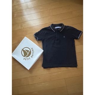 プチバトー(PETIT BATEAU)のプチバトー　紺　ポロシャツサイズ100 110　キッズ　半袖　(Tシャツ/カットソー)