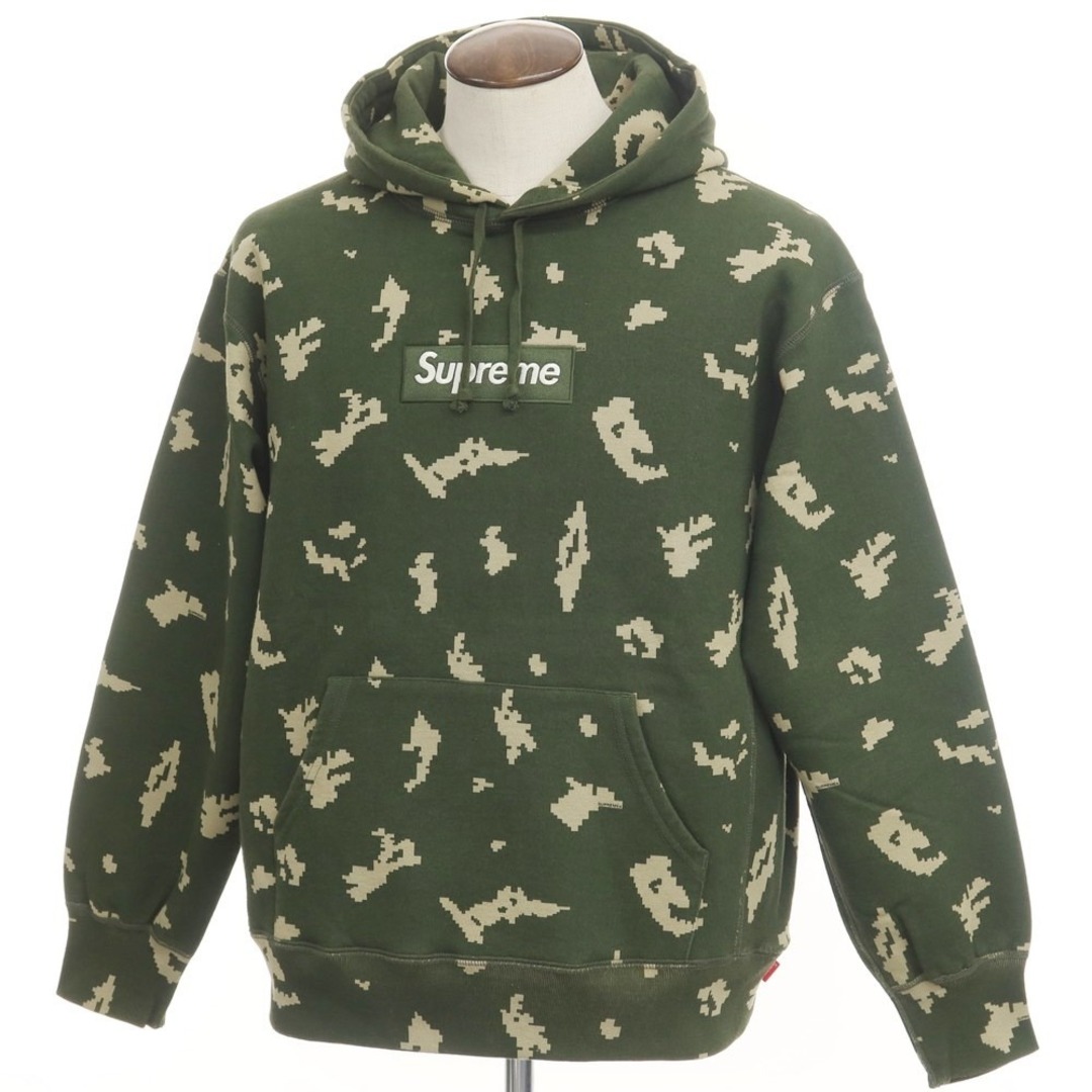 素材コットン100％シュプリーム Supreme 2021年秋冬 Box Logo Hooded Sweatshirt パーカー オリーブグリーン【サイズL】【メンズ】